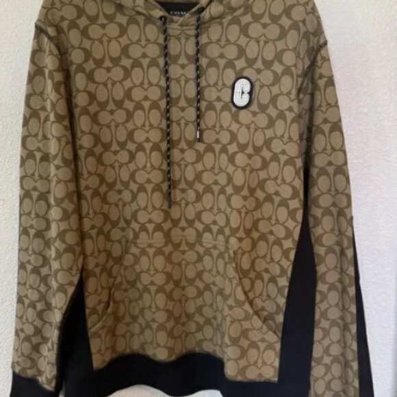 COACH Hoodie All Over Pattern Long Sleeve Pullover 89747 Mens L - Picture 1 of 10